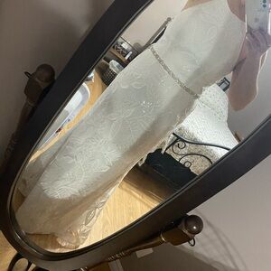 White Lace wedding dress with Beaded Waist